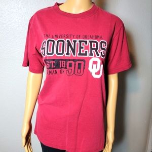 Men's Size Small NCAA OU Sooners T-shirt Red